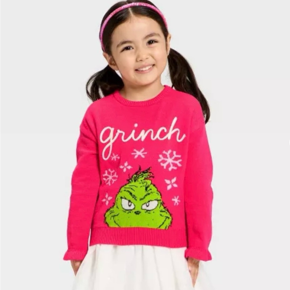 Grinch Kids Sweater - Pink 5T - NWT